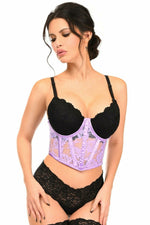 Lavish Lavender Sheer Lace Underwire Waist Cincher Corset