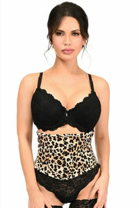 Daisy Corsets Lavish Leopard Velvet Mini Cincher Corset in Animal  from SexyShoes.com