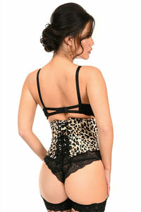 Daisy Corsets Lavish Leopard Velvet Mini Cincher Corset in Animal 