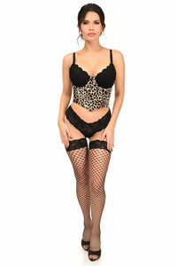 Daisy Corsets Lavish Leopard Velvet Underwire Open Cup Cincher Corset in Animal 
