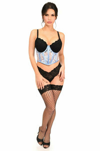 Daisy Corsets Lavish Lt Blue Sheer Lace Underwire Waist Cincher Corset in Blue 