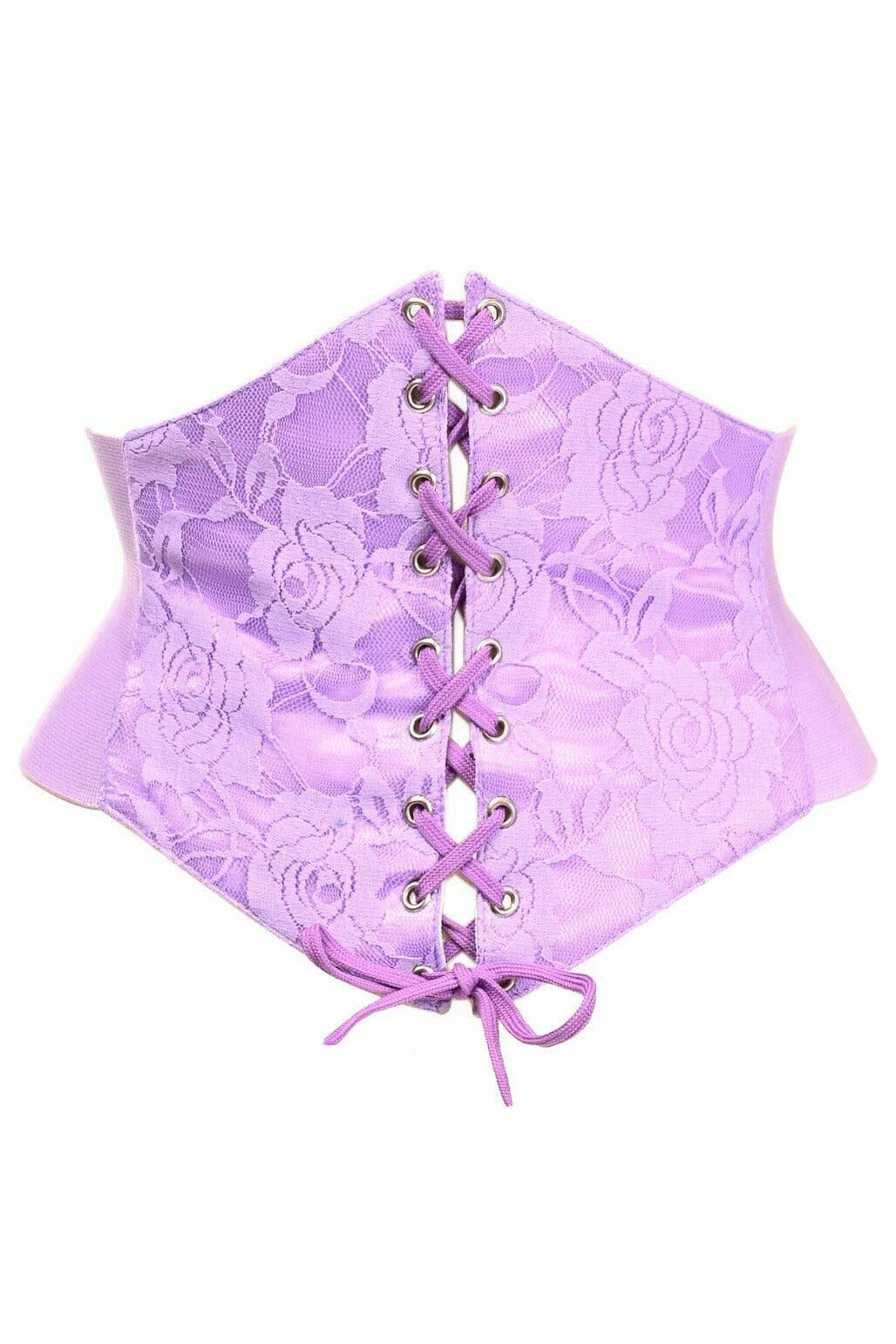 Lavish Lt Purple Lace Corset Belt Cincher-Corset Belts-Daisy Corsets-Purple-S-SEXYSHOES.COM
