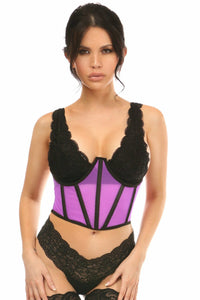 Daisy Corsets Lavish Neon Purple Mesh Open Cup Waist Cincher in Neon  from SexyShoes.com
