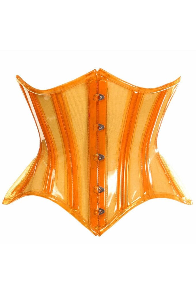 Lavish Orange Clear Curvy Underbust Waist Cincher Corset-Waist Cinchers-Daisy Corsets-Clear-S-SEXYSHOES.COM