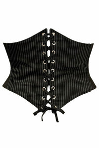 Daisy Corsets Lavish Pinstripe Corset Belt Cincher in Black  from SexyShoes.com