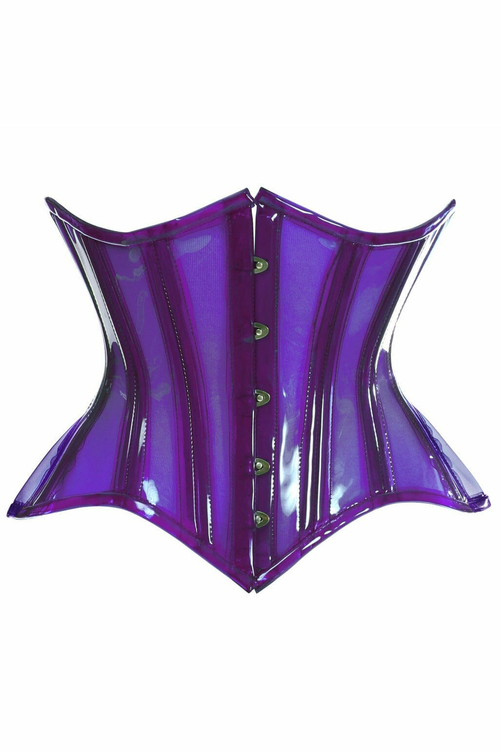 Lavish Purple Clear Curvy Underbust Waist Cincher Corset-Waist Cinchers-Daisy Corsets-Clear-S-SEXYSHOES.COM