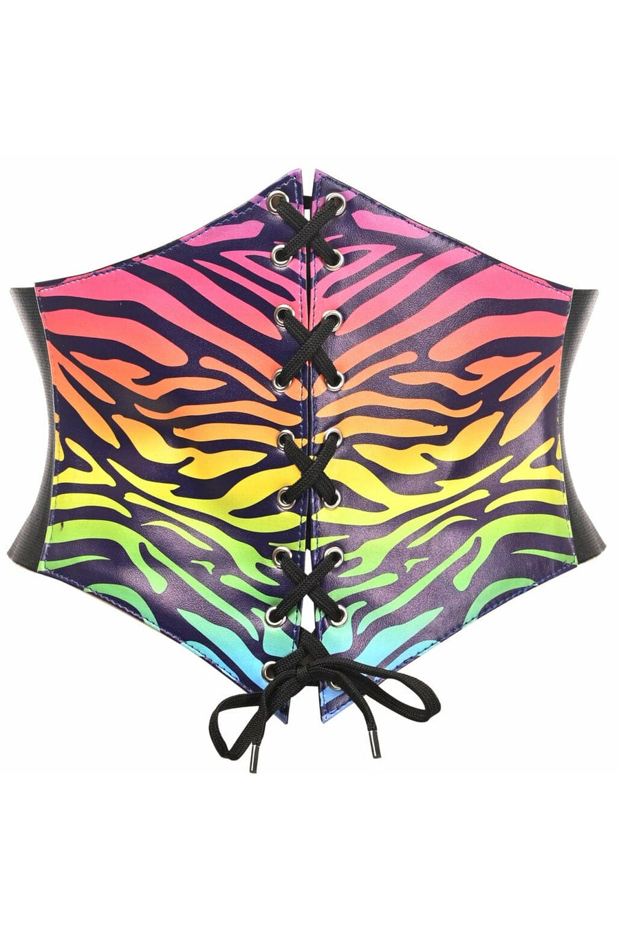 Daisy Corsets Lavish Rainbow Animal Print Lace Up Corset Belt Cincher in Rainbow  from SexyShoes.com