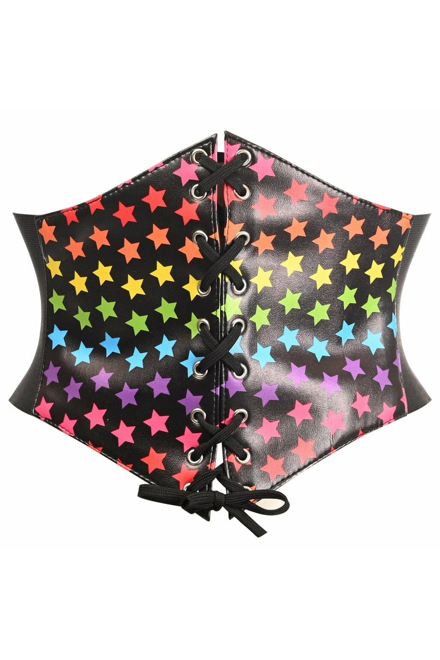 Daisy Corsets Lavish Rainbow Stars Lace Up Corset Belt Cincher in Rainbow  from SexyShoes.com
