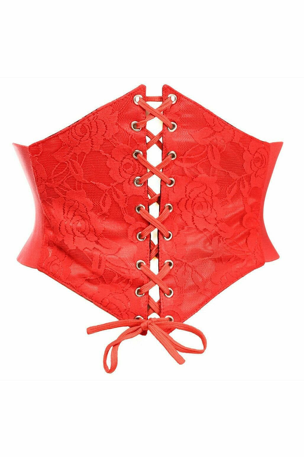 Daisy Corsets Lavish Red Lace Corset Belt Cincher in Red  from SexyShoes.com