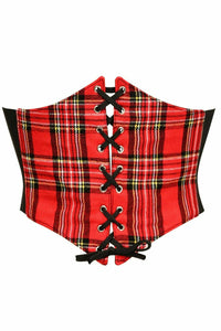 Daisy Corsets Lavish Red Plaid Corset Belt Cincher in Red  from SexyShoes.com