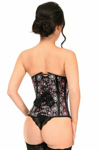Daisy Corsets Lavish Skull Print Underwire Open Cup Underbust Corset in Black 