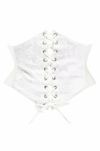 Daisy Corsets Lavish White Lace Corset Belt Cincher in White  from SexyShoes.com