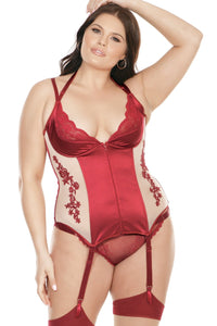 Coquette Lightly Padded Demi Cup Bustier in Red  from SexyShoes.com