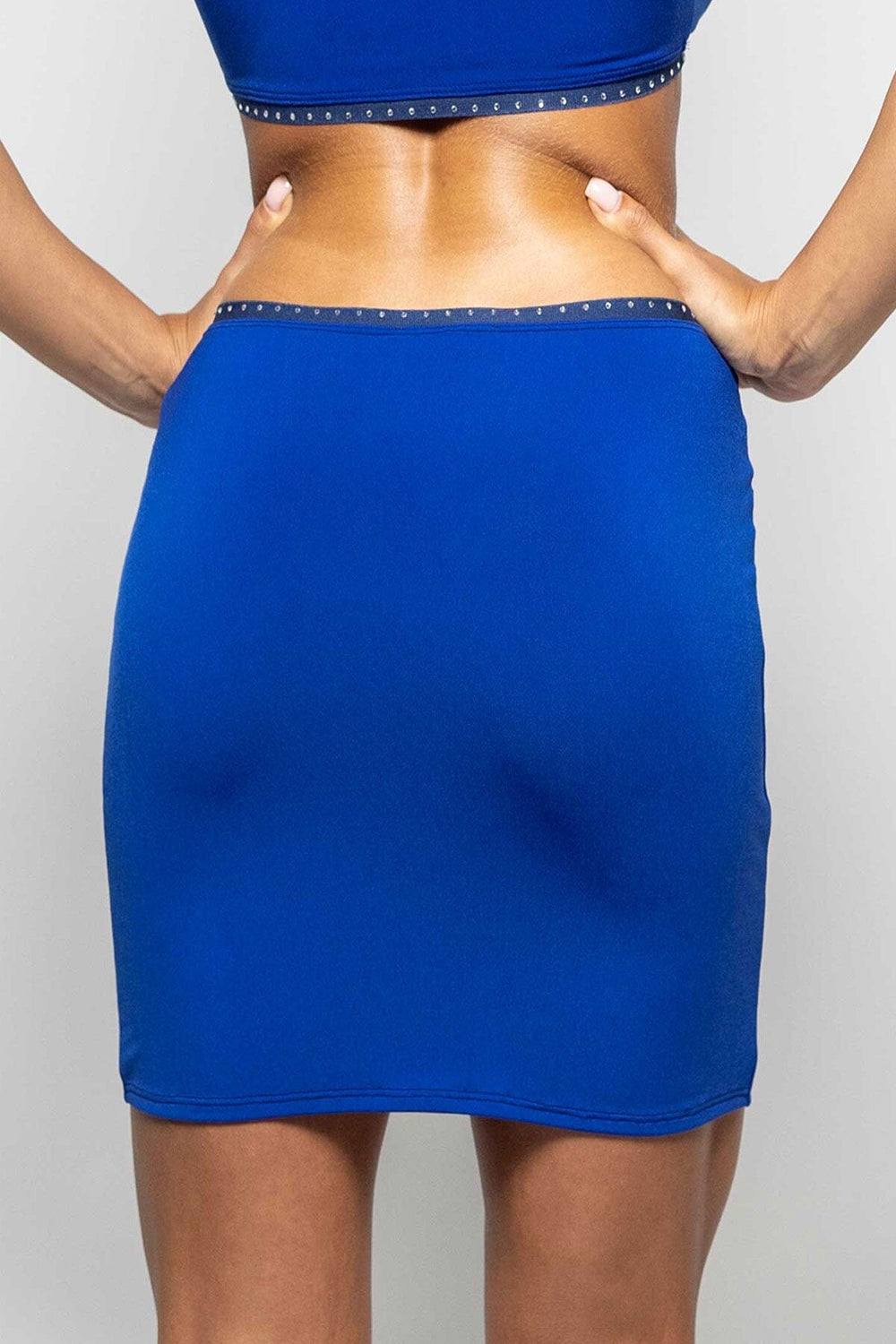 Lila Blue Lycra Skirt-Fetish Skirts-Les P'tites Folies-SEXYSHOES.COM