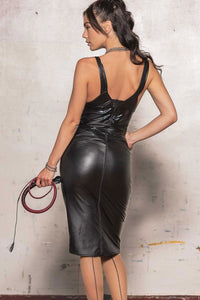 Patrice Catanzaro Lilo Wetlook Dress in Black 