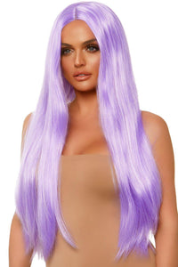 Leg Avenue Long Straight Center Part Wig in Purple  from SexyShoes.com