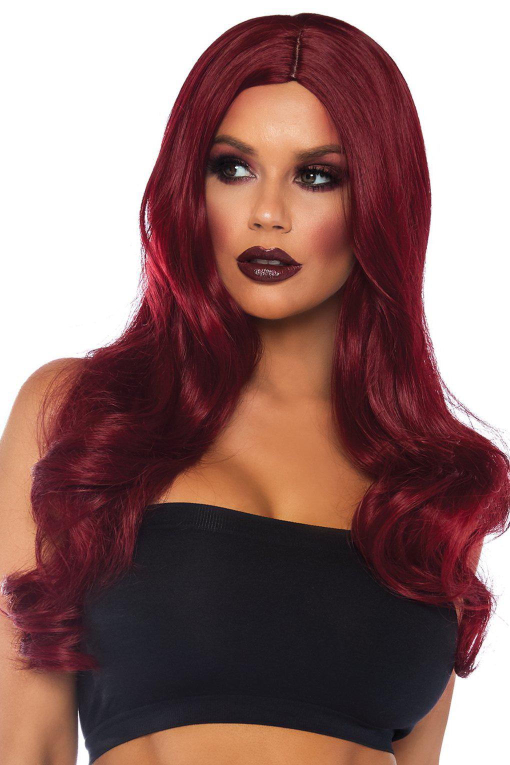 Long Wavy Wig-Wigs-Leg Avenue-Burgundy-O/S-SEXYSHOES.COM