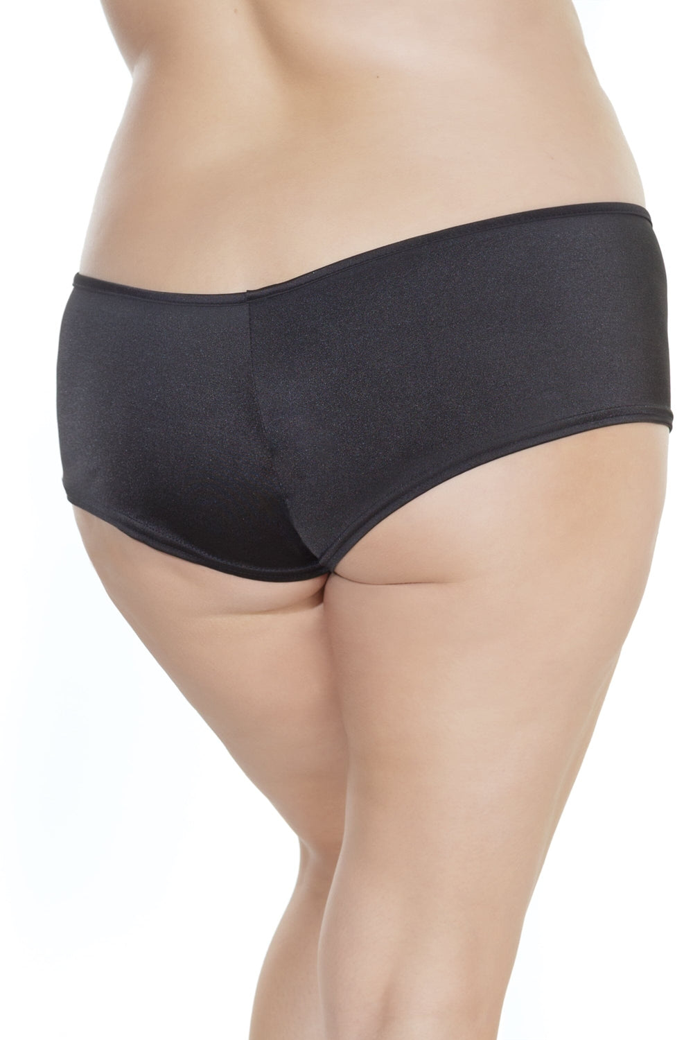Low Rise Lycra Booty Short | Plus Size-Booty Shorts-Coquette-Black-Q-SEXYSHOES.COM