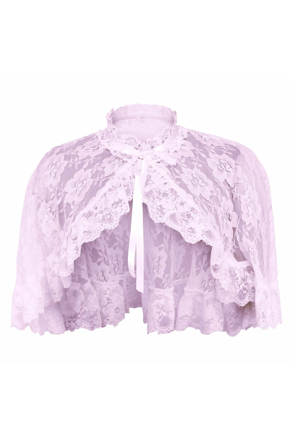 Lt Pink Lace Cape-Cape + Bolero-Daisy Corsets-Pink-O/S-SEXYSHOES.COM