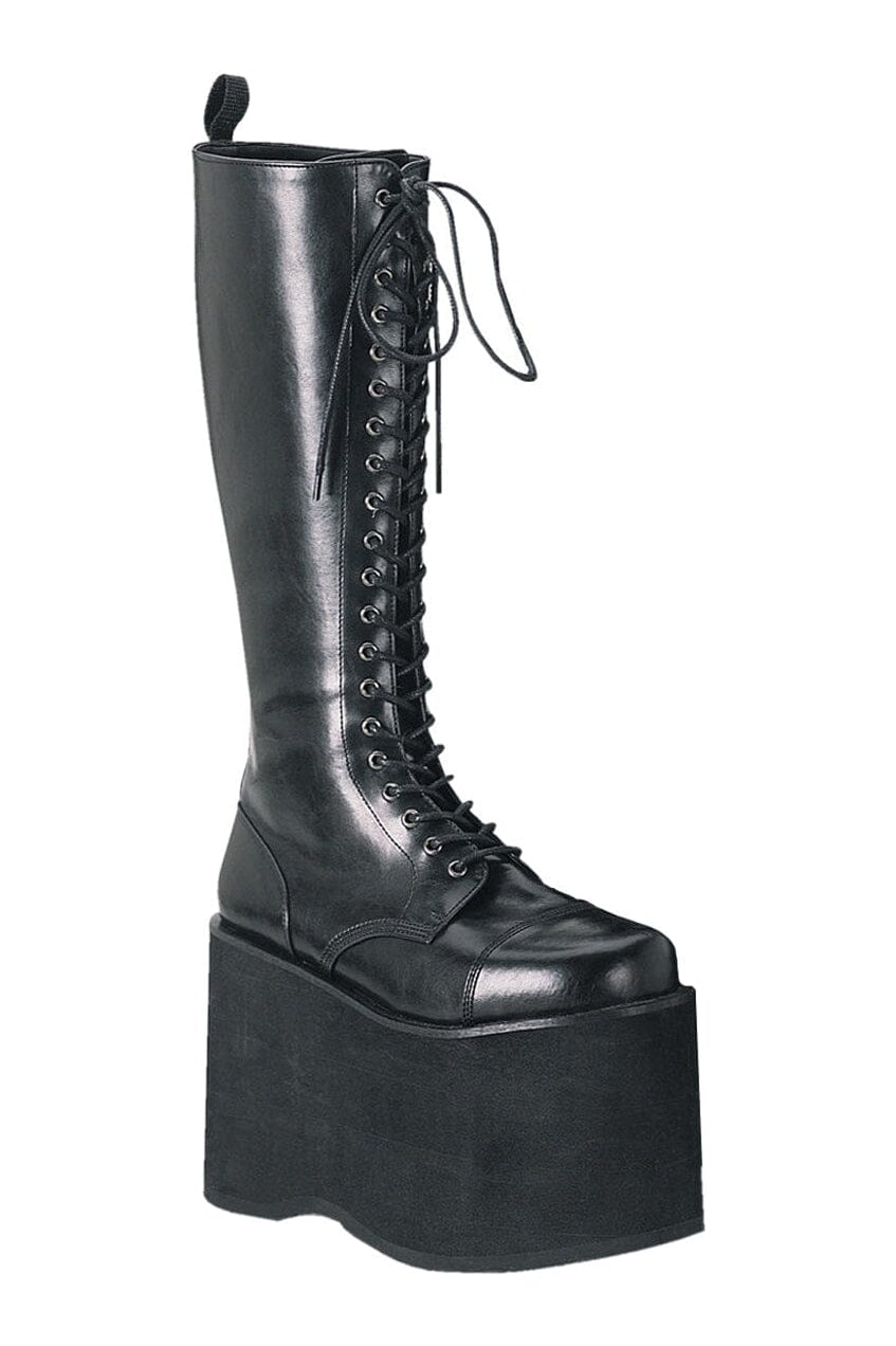 MEGA-602 Black Faux Leather Knee Boot-Knee Boots-Demonia-Black-10-Faux Leather-SEXYSHOES.COM