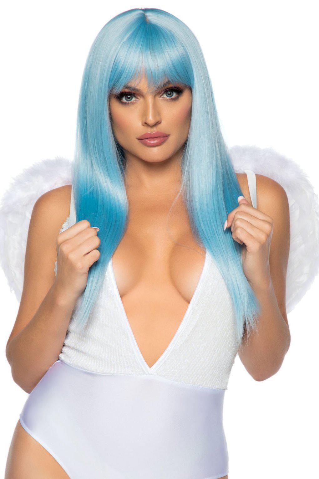Marabou Trimmed Angel Wings-Wings + Harness-Leg Avenue-White-O/S-SEXYSHOES.COM