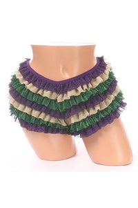 Daisy Corsets Mardi Gras Glitter Ruffle Panty in Multi  from SexyShoes.com