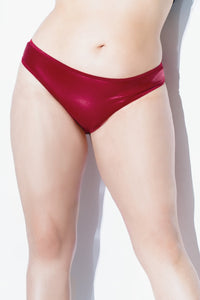 Coquette Matte Wet Look Thong in Red  from SexyShoes.com