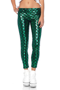 Leg Avenue Mermaid Leggings in Green  from SexyShoes.com