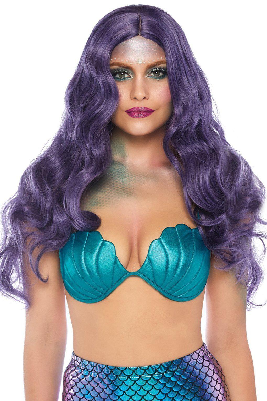 Mermaid Wavy Long Wig-Wigs-Leg Avenue-Purple-O/S-SEXYSHOES.COM