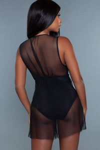 BeWicked Mesh Babydoll With Inner Bodysuit in Black 