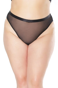 Coquette Mesh High Rise Crotchless Panty in Black  from SexyShoes.com