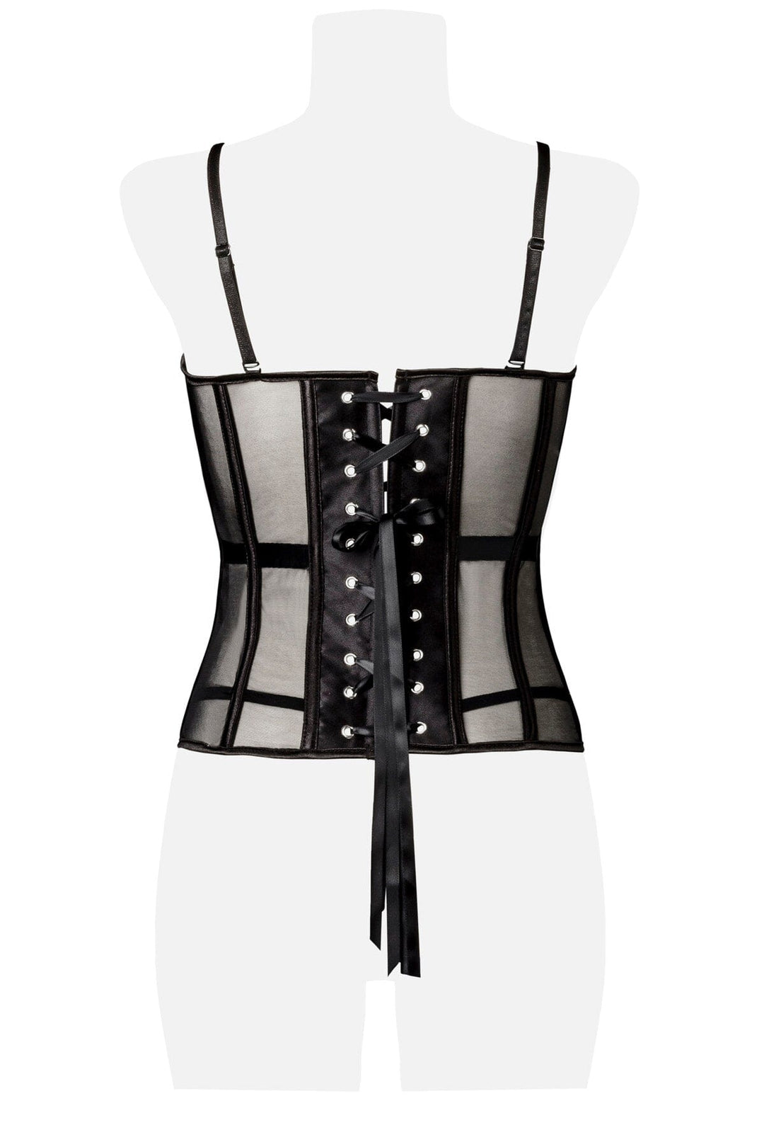 Mesh Underbust 3 Piece Corset Set-Fetish Corsets-Grey Velvet-SEXYSHOES.COM