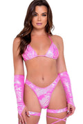 Metallic Swirl Triangle Bikini Top