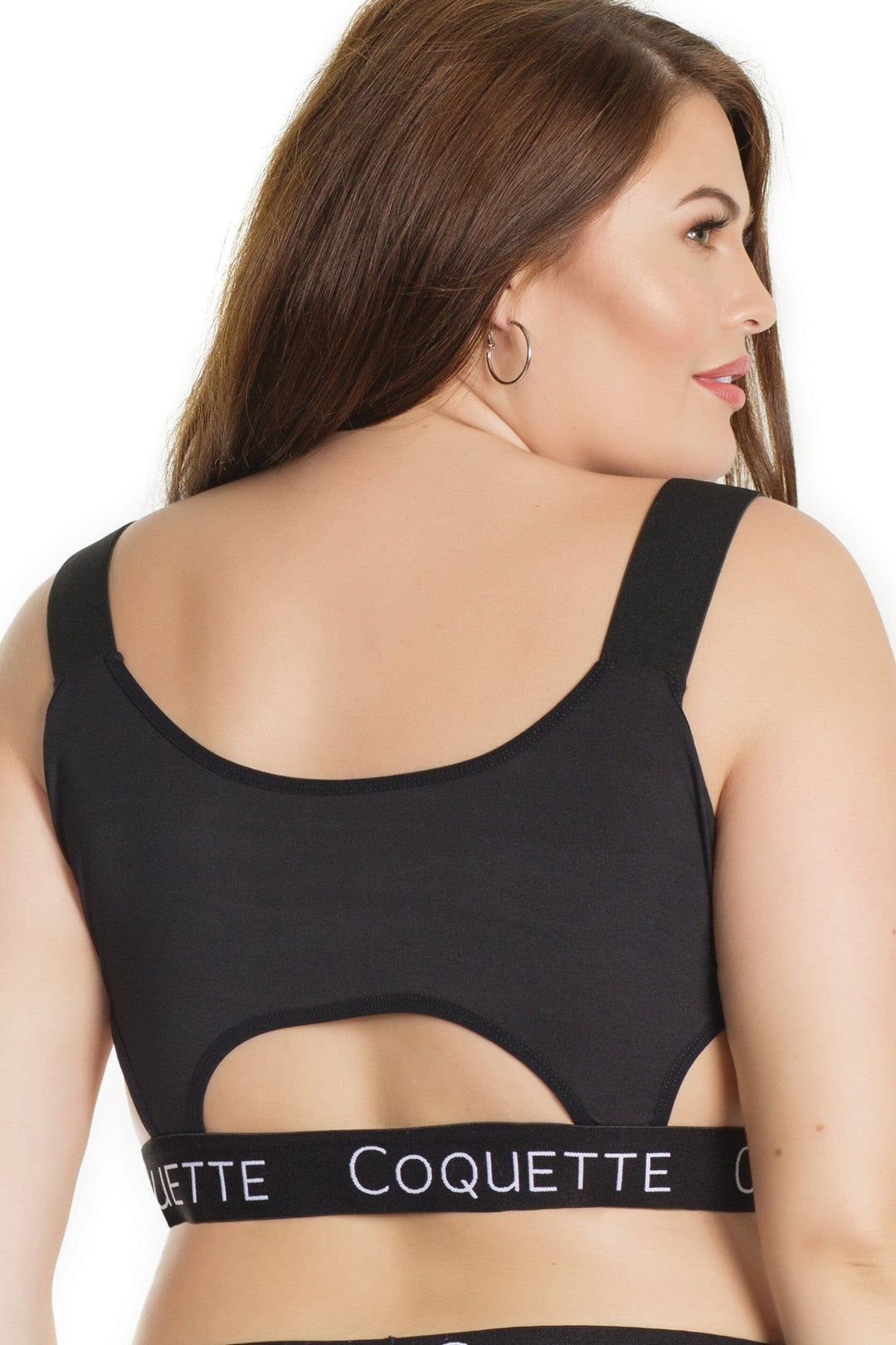 Microfiber Bralette With Cut Outs | Plus Size-Bras-Coquette-Black-Q-SEXYSHOES.COM