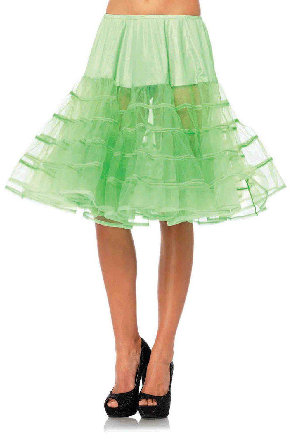 Leg Avenue Mid Length Petticoat in Green  from SexyShoes.com