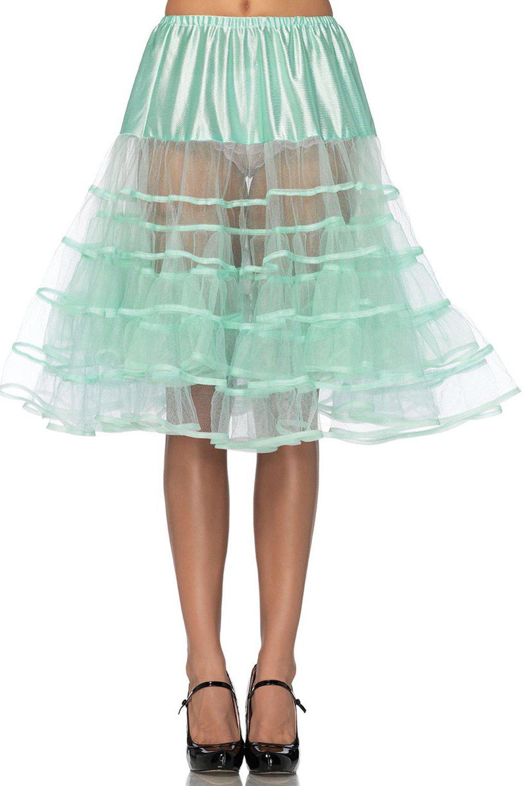 Leg Avenue Mid Length Petticoat in Green  from SexyShoes.com