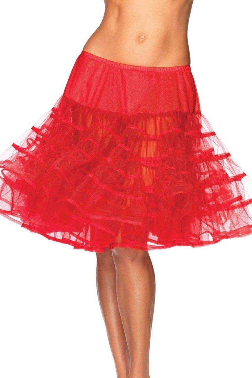 Leg Avenue Mid Length Petticoat in Red  from SexyShoes.com