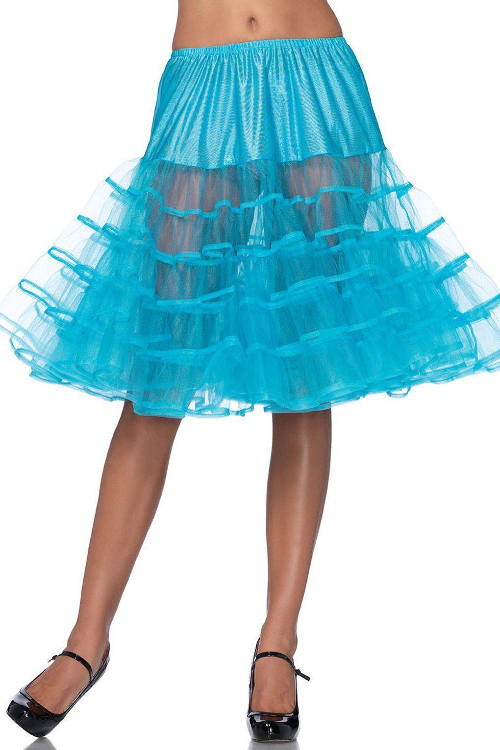 Leg Avenue Mid Length Petticoat in Turquoise  from SexyShoes.com