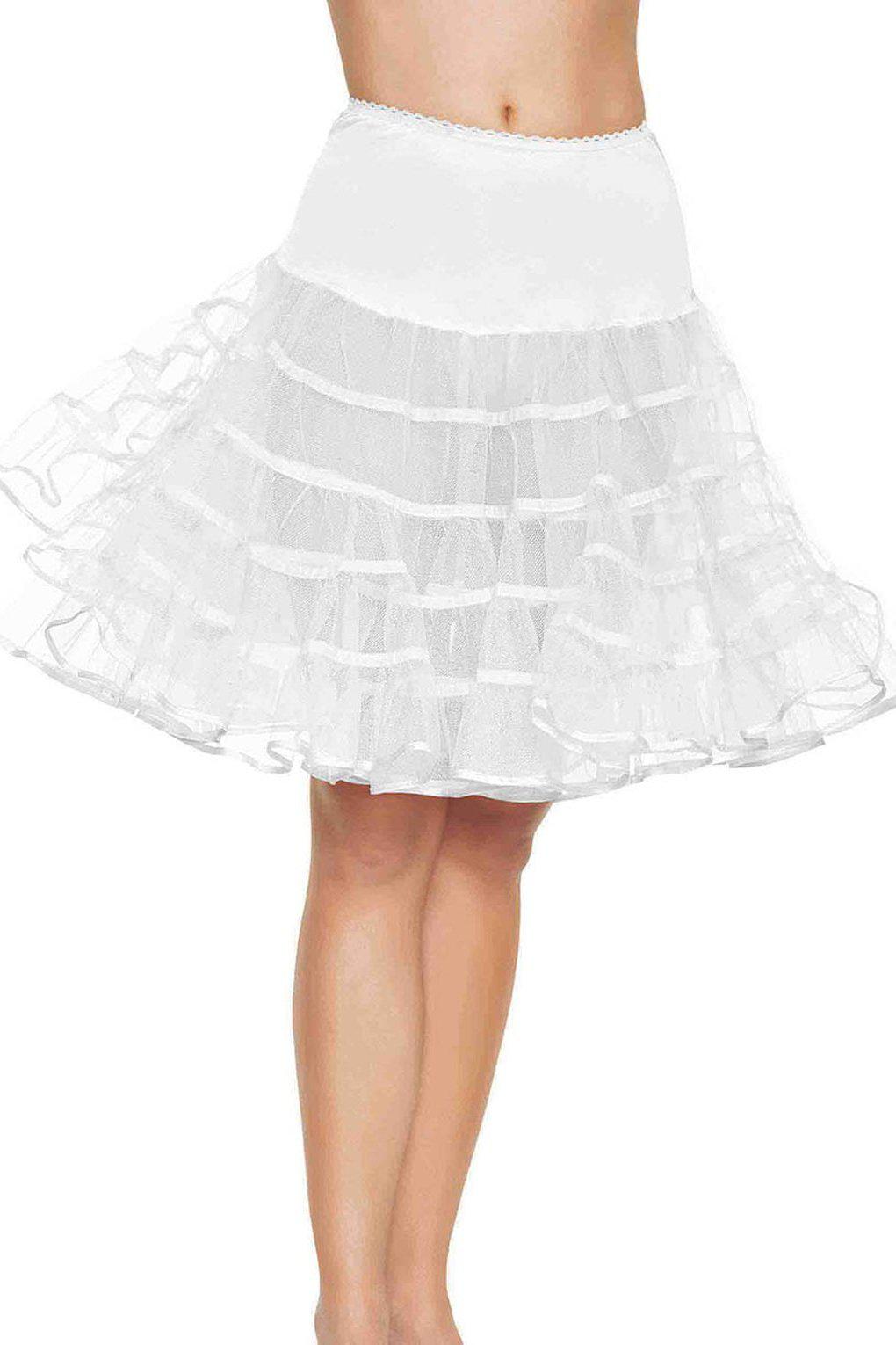 Leg Avenue Mid Length Petticoat in White  from SexyShoes.com