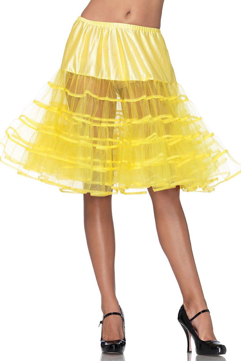 Leg Avenue Mid Length Petticoat in Yellow  from SexyShoes.com