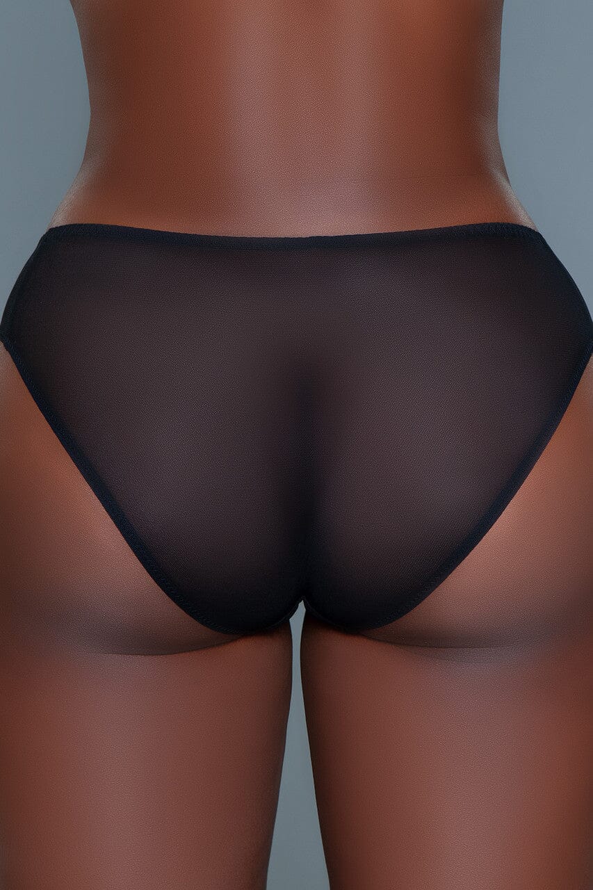Mid-Rise Embroidered Mesh Panty-Panties-BeWicked-SEXYSHOES.COM