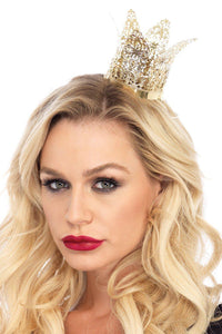 Leg Avenue Mini Metal Filigree Crown in Gold  from SexyShoes.com