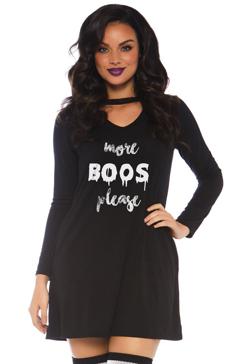 Leg Avenue More Boos Jersey Dress in Black 