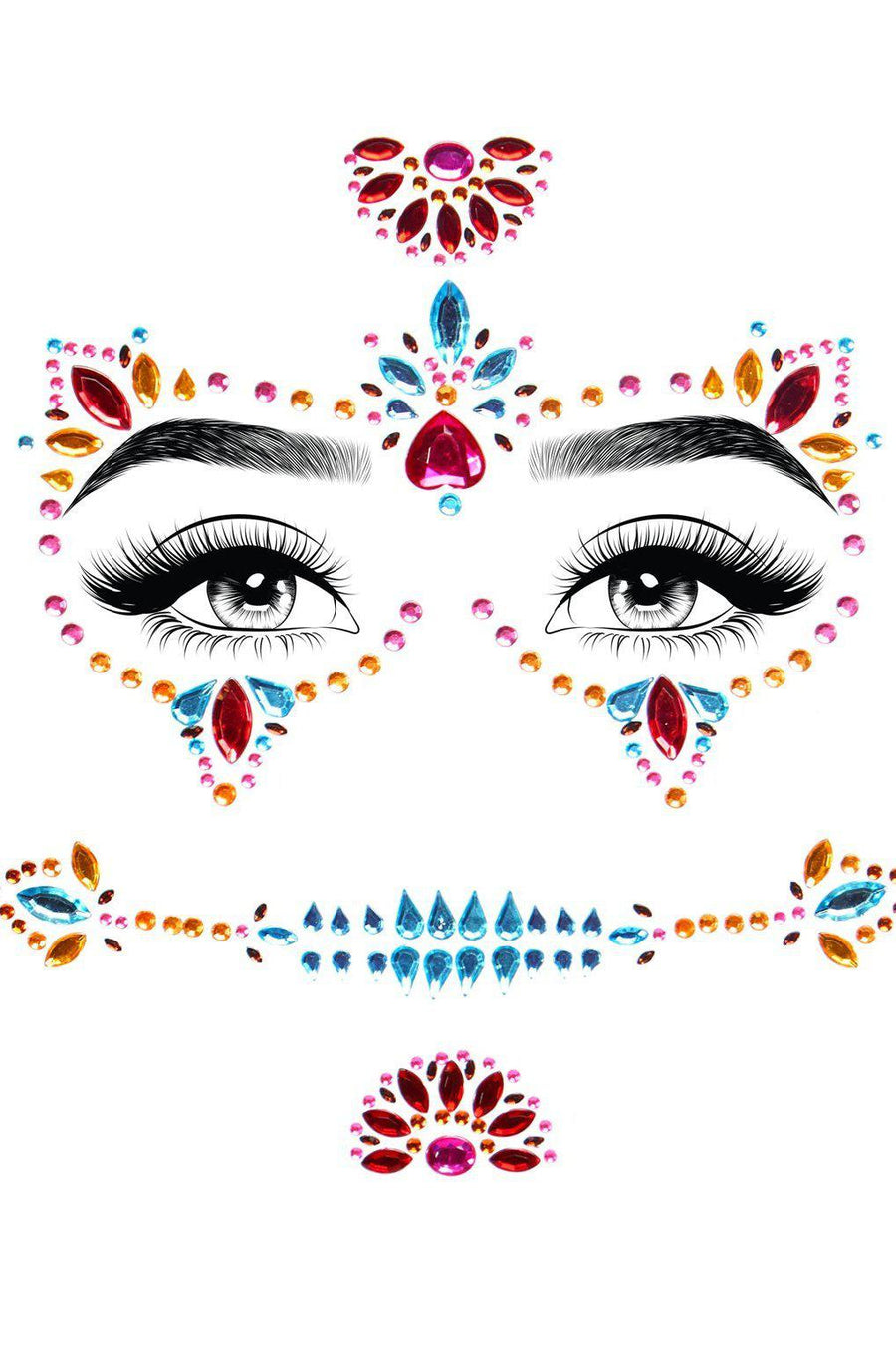 Leg Avenue Multi Color Adhesive Face Jewels in Multi  from SexyShoes.com