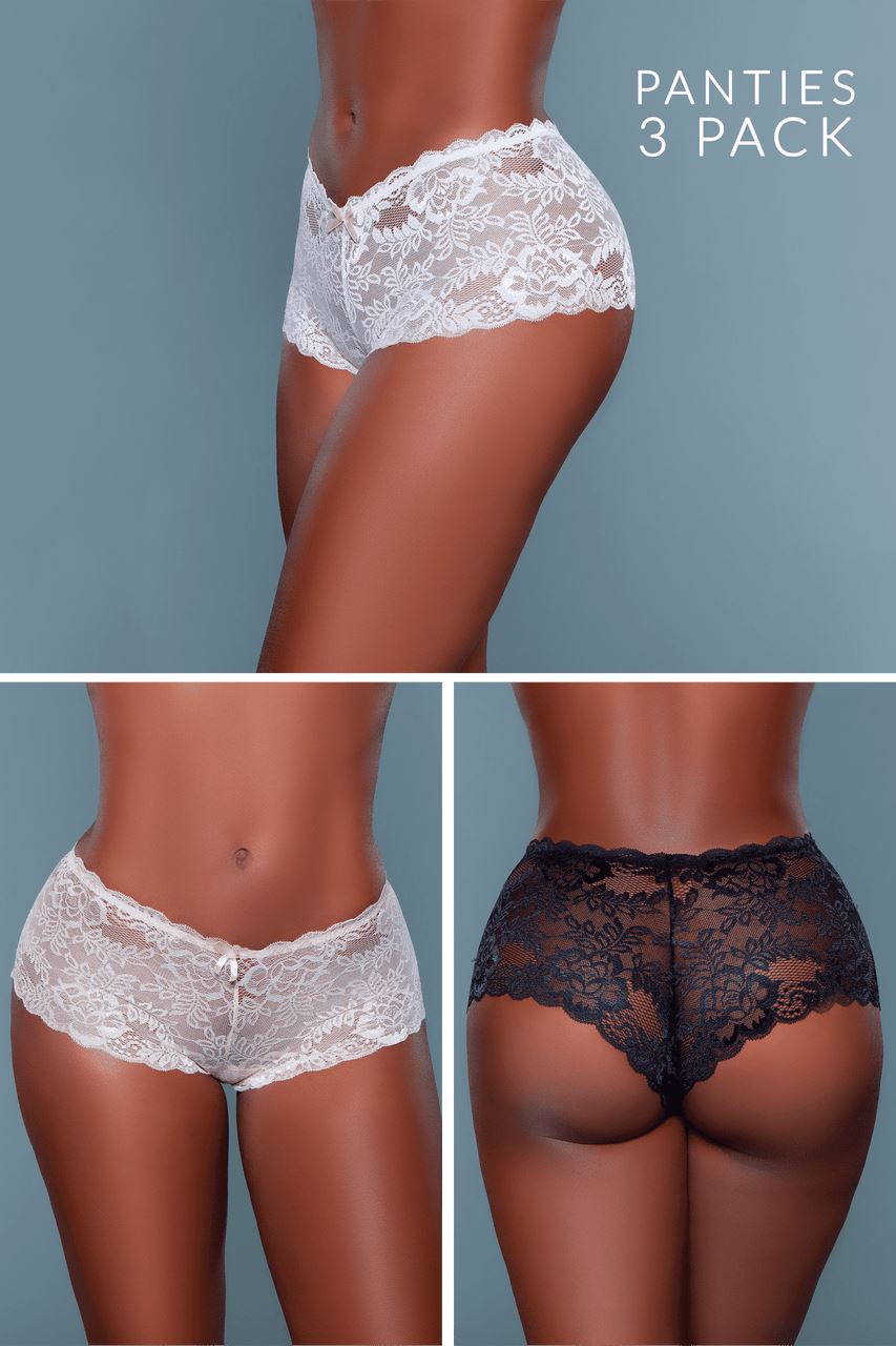 BeWicked Multiple High Rise Boyshorts Panty Pack in Multi  from SexyShoes.com