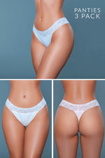 Multiple Low Rise Thongs Featuring Floral Waist