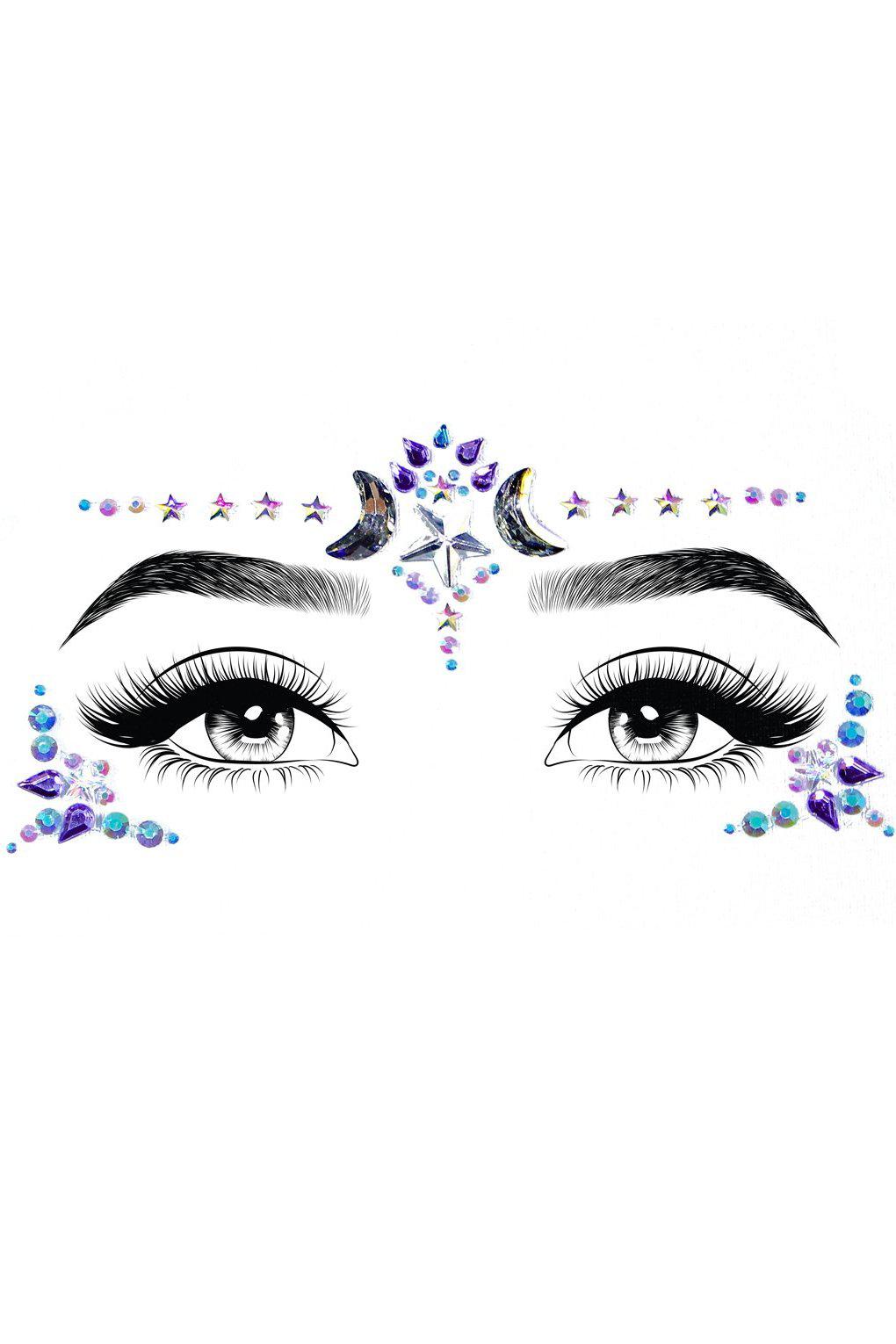 Leg Avenue Mystic Adhesive Face Jewels in Multi  from SexyShoes.com