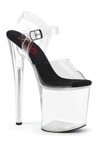 Pleaser NAUGHTY-808 Clear PVC Sandal in Clear PVC from SexyShoes.com