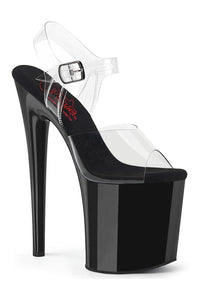 Pleaser NAUGHTY-808 Clear PVC Sandal in Clear PVC from SexyShoes.com