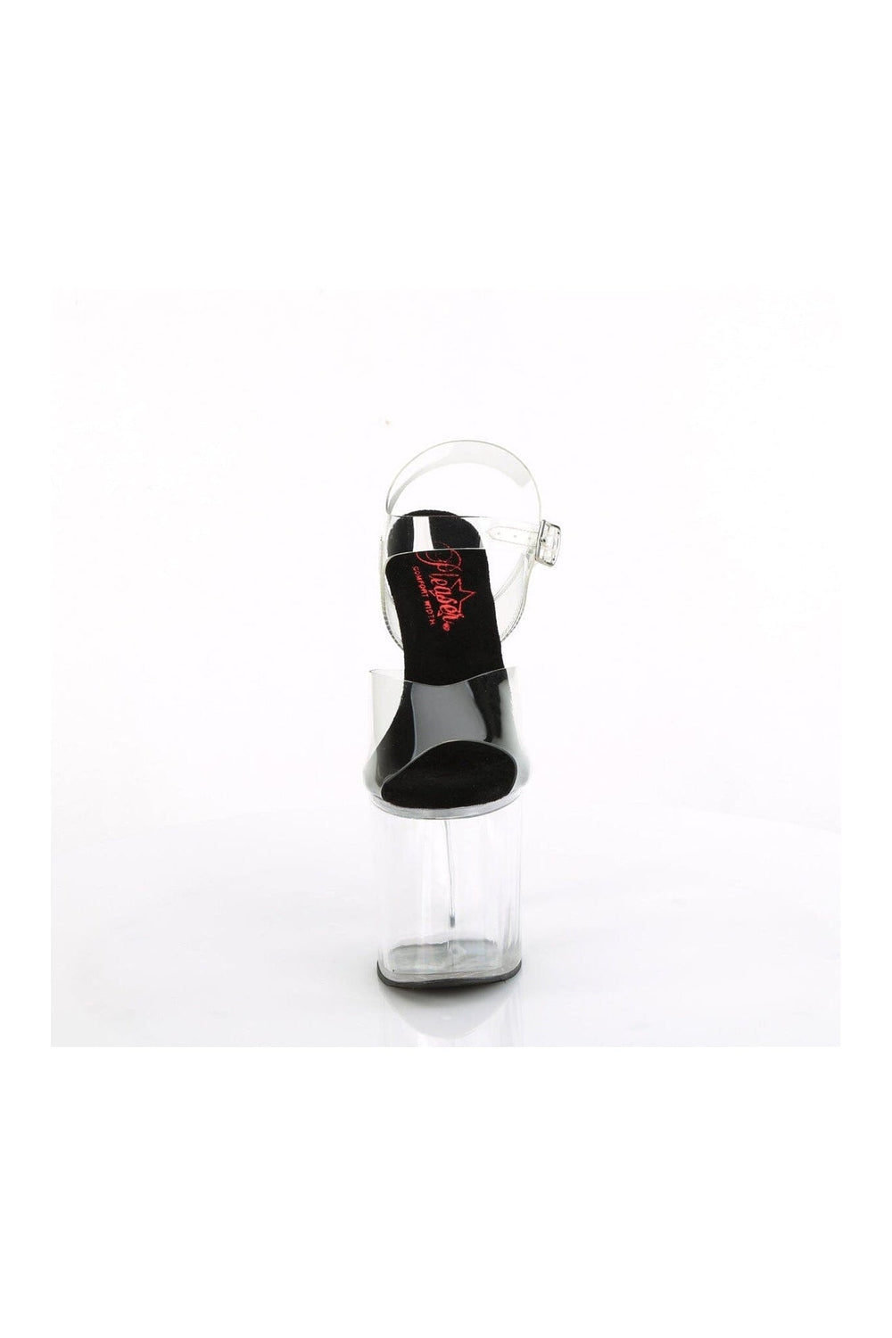 Pleaser NAUGHTY-808 Clear PVC Sandal in Clear PVC